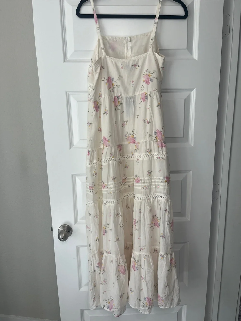 Universal Thread Cream Floral Maxi Dress with Pink Accents - Picture 3 of 3